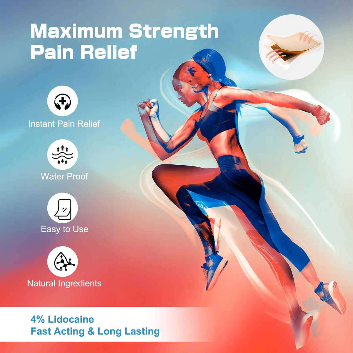 YOAPA 4% Lidocaine Pain Relief Patches | Maximum Strength Numbing Gel Patch for Back, Neck, Knee, Shoulder & Joint Pain | Up to 12 Hour Temporary Relief | 20 Count - G41 YOAPABuy Supplements Australia