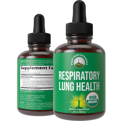 USDA Organic Lung Detox for Smokers and Non Smokers with 6 Top Ingredients. Mullein Leaf, Marshmallow Root, Calendula. Lungs Cleanse for Better Respiratory Health. Liquid Drops Tincture Supplement Peak PerformanceBuy Supplements Australia