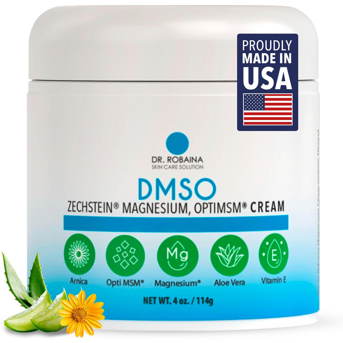 Dr. Robaina DMSO Cream - 99.9% Pure DMSO Pharmaceutical Grade | Formula with Zechstein Magnesium