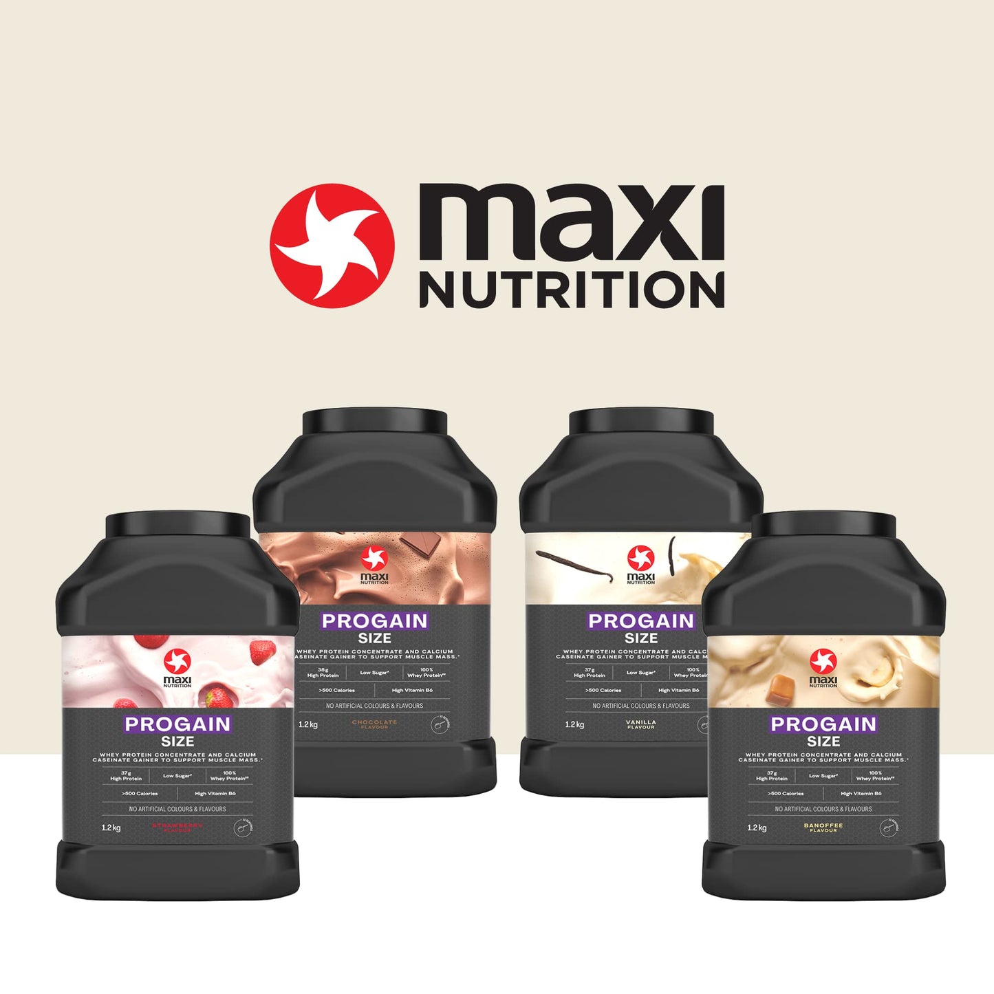 MaxiNutrition - Progain, Banoffee - Whey Protein Powder for Size & Muscle Mass – Low Sugar MaxiNutritionBuy Supplements Australia