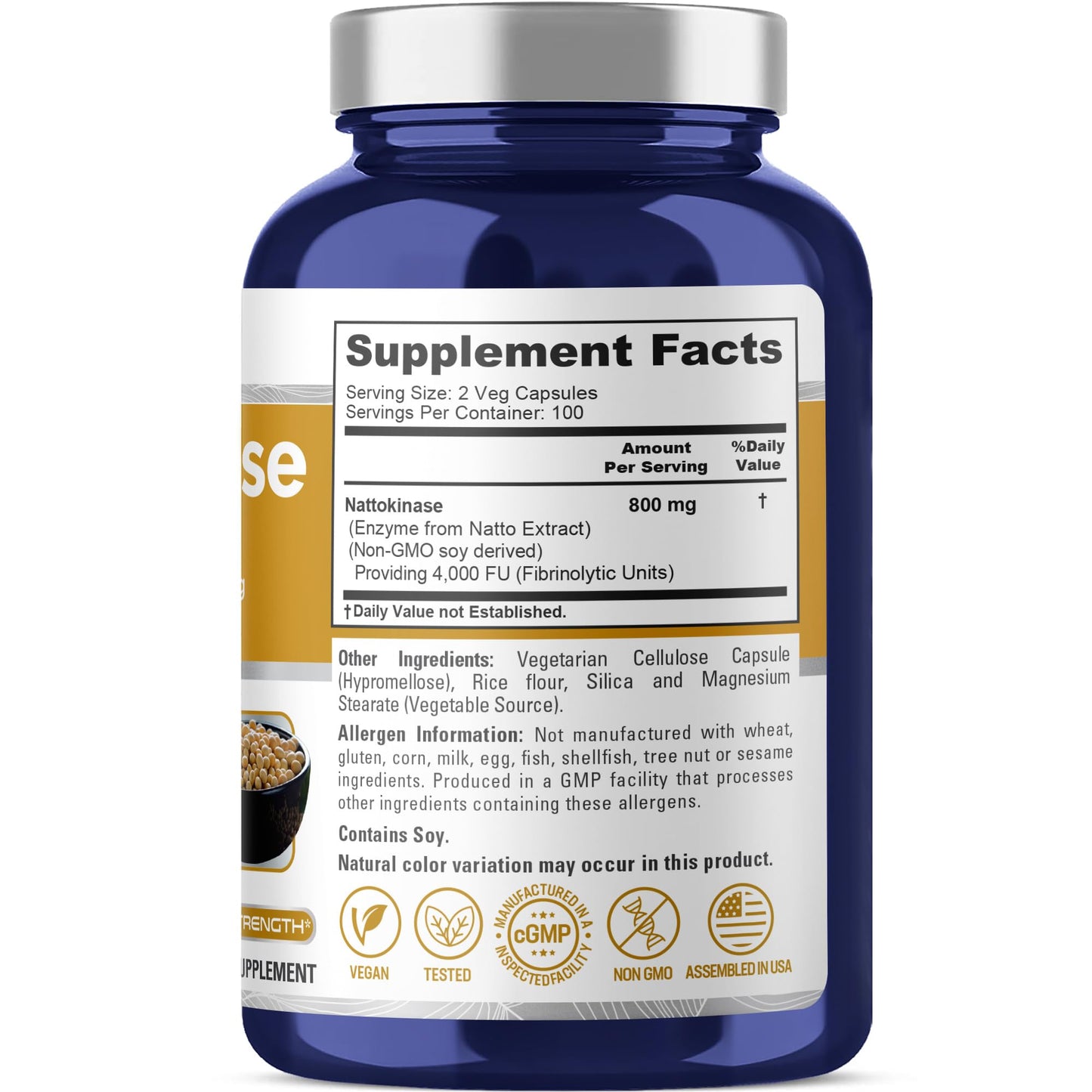 NusaPure Nattokinase 4000 FU 800mg, 200 Veggie Capsules (Vegan, Non-GMO) NusaPureBuy Supplements Australia