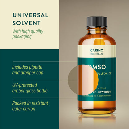 Carino HealthCare DMSO 99.9% Pharmaceutical Grade - FT-IR Verified Dimethyl Sulfoxide in Amber Glass Bottle with Pipette & Dropper Cap 3.38 oz Carino Healthcare buy supplements Au