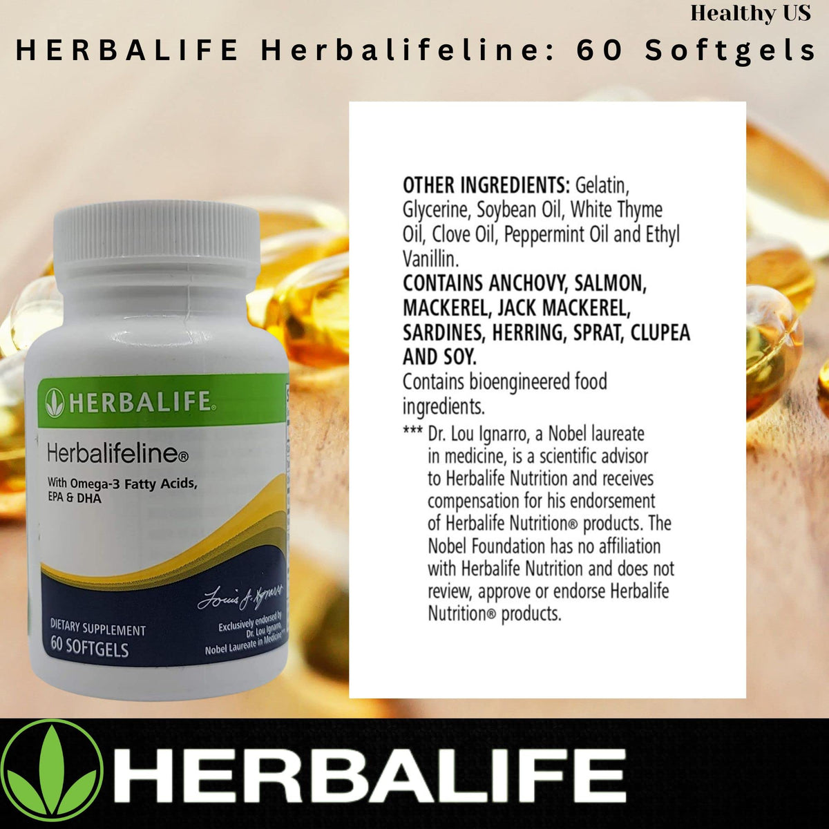 Herbalife Herbalifeline: 60 Softgels with Vitamin E, Marine Lipid Complex, Omega-3 Fatty HerbalifeBuy Supplements Australia