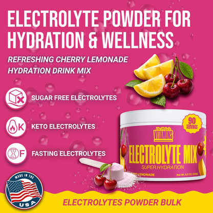 Dr. Price’s Electrolytes Powder Bulk – Cherry Lemonade, 90 Servings | Sugar Free Hydration Drink Mix with 72+ Trace Minerals, Manganese | Keto, Vegan, Doctor-Formulated, Made in USA Dr. Price's Vitamins buy supplements Au