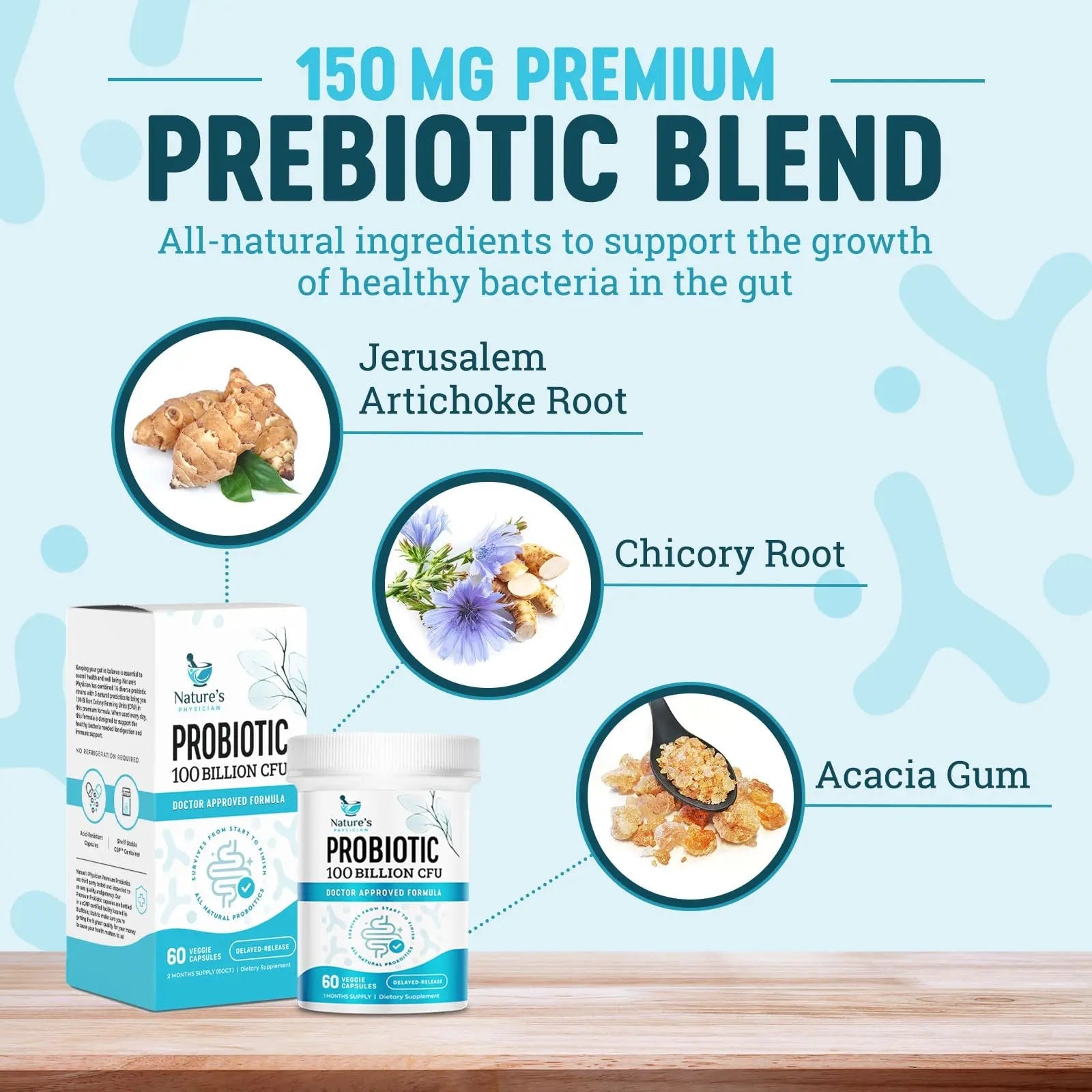 Nature's Physician Probiotics - 100 Billion CFU - 16 Strains + Prebiotics - Best Probiotic Supplement for Women & Men - Supports Immune, Digestive Health, Occasional Constipation & Gas - 60 Capsules Nature's PhysicianBuy Supplements Australia