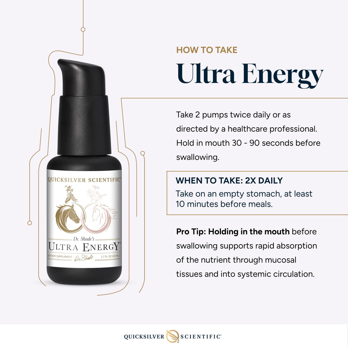Quicksilver Scientific Dr. Shade's Ultra Energy - Liposomal Adaptogenic Adrenal, Cognitive Support Supplement with Rhodiola, Reishi, Ashwagandha for Women + Men (1.7 fl oz / 50ml) Quicksilver ScientificBuy Supplements Australia