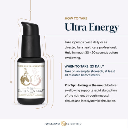 Quicksilver Scientific Dr. Shade's Ultra Energy - Liposomal Adaptogenic Adrenal, Cognitive Support Supplement with Rhodiola, Reishi, Ashwagandha for Women + Men (1.7 fl oz / 50ml) Quicksilver ScientificBuy Supplements Australia