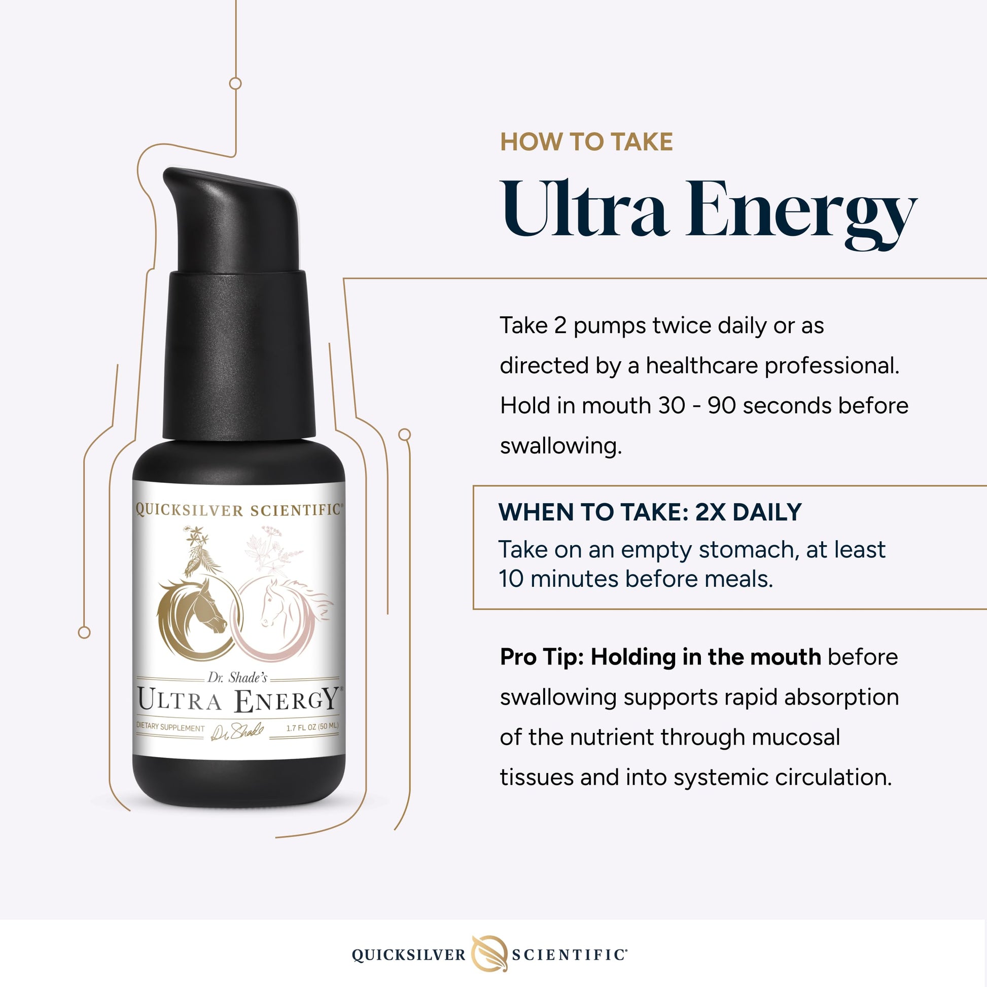 Quicksilver Scientific Dr. Shade's Ultra Energy - Liposomal Adaptogenic Adrenal, Cognitive Support Supplement with Rhodiola, Reishi, Ashwagandha for Women + Men (1.7 fl oz / 50ml) Quicksilver ScientificBuy Supplements Australia