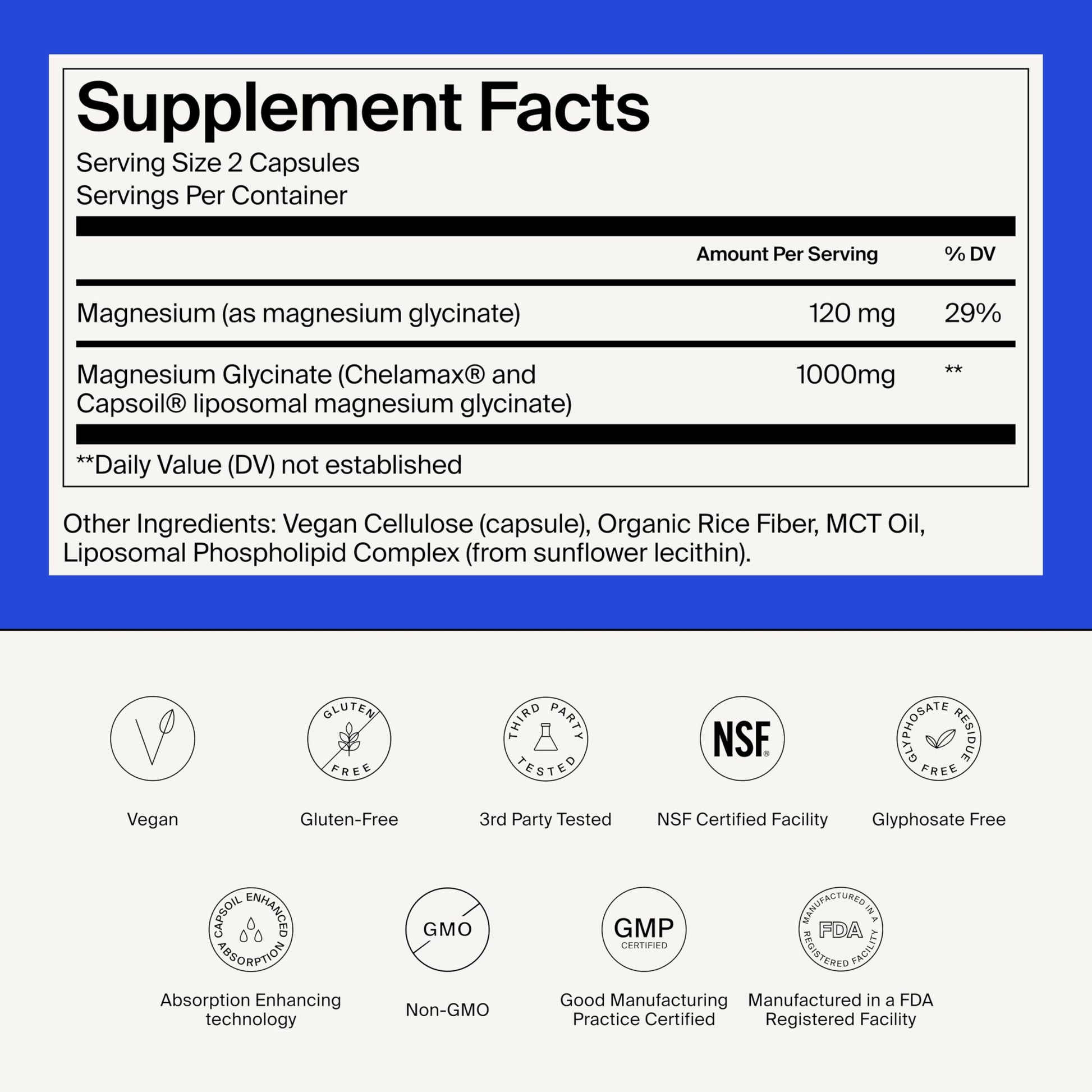 Magnesium Glycinate 1000mg - Liposomal Magnesium Bisglycinate for Max Absorption - Extra Strength to Support Body and Mind, Non-Laxative, Vegan, Gluten-Free - 120 Capsules The Absorption CompanyBuy Supplements Australia