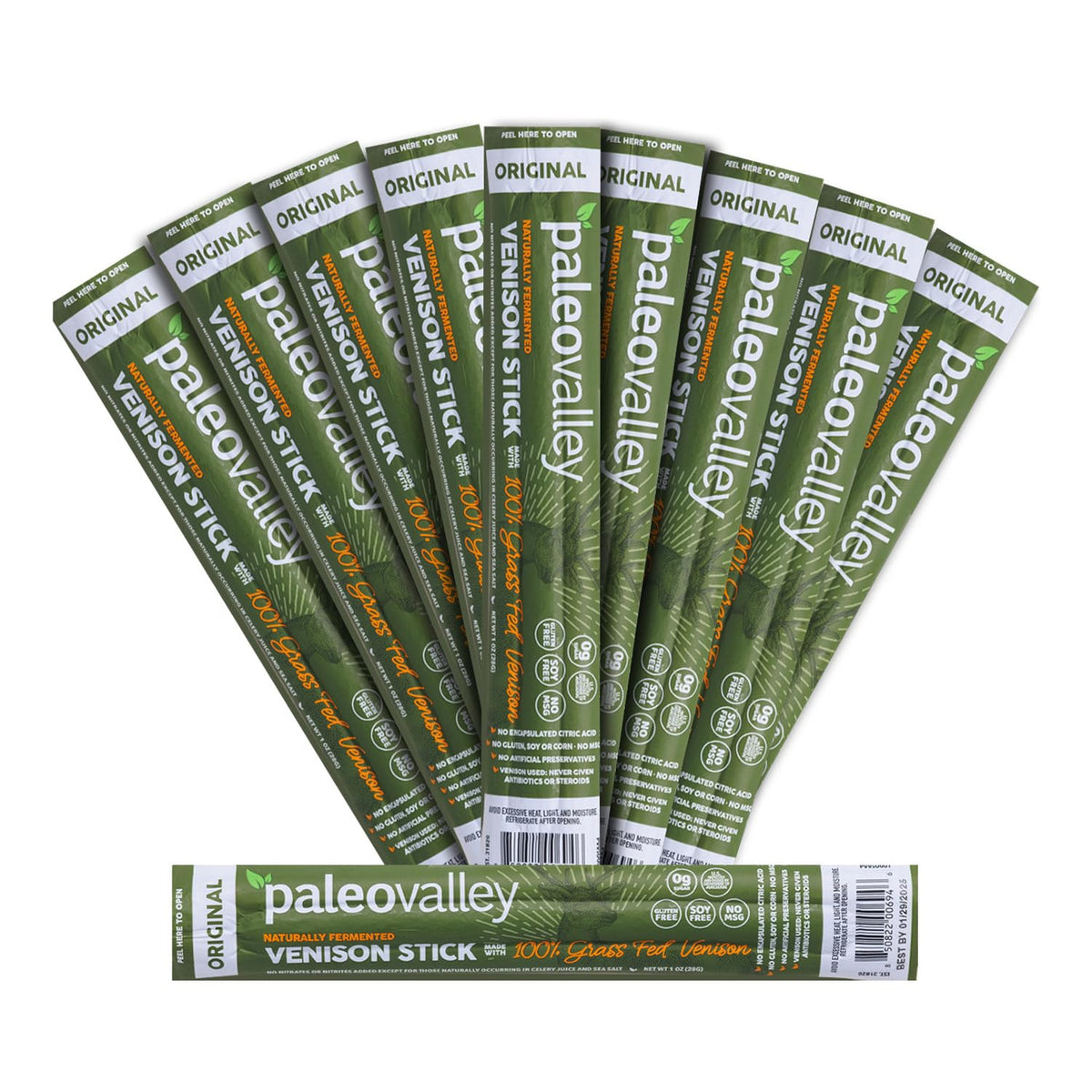 Paleovalley 100% Grass Fed Venison Sticks – 10 Pack – Keto-Friendly, High Protein, Low-Calorie Snack – Omega-3 Rich, Gluten-Free, Nitrate-Free, Naturally Flavored – Healthy On-the-Go Meat Snack PaleovalleyBuy Supplements Australia