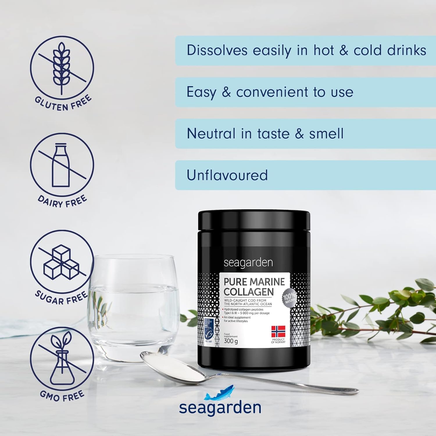 Seagarden Pure Marine Collagen Powder (Type I & III) | Wild-Caught Arctic Cod SEAGARDENBuy Supplements Australia