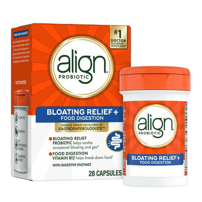 Align Probiotic Bloating Relief + Food Digestion, Probiotics for Women and Men, #1 Doctor Recommended Brand‡, Promotes Digestive Health and Helps Support the Metabolism of Food*, 28 Capsules AlignBuy Supplements Australia