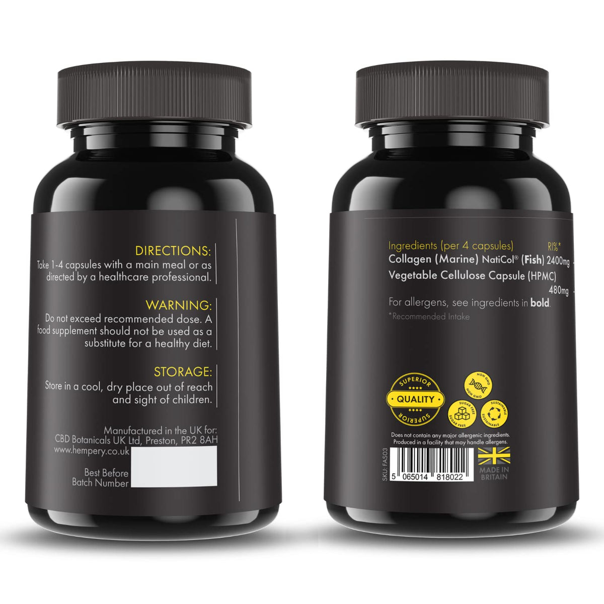 Vitalytes Marine Collagen Supplement 2400mg | 120 Marine Collagen Capsules Made in The UK VitalytesBuy Supplements Australia