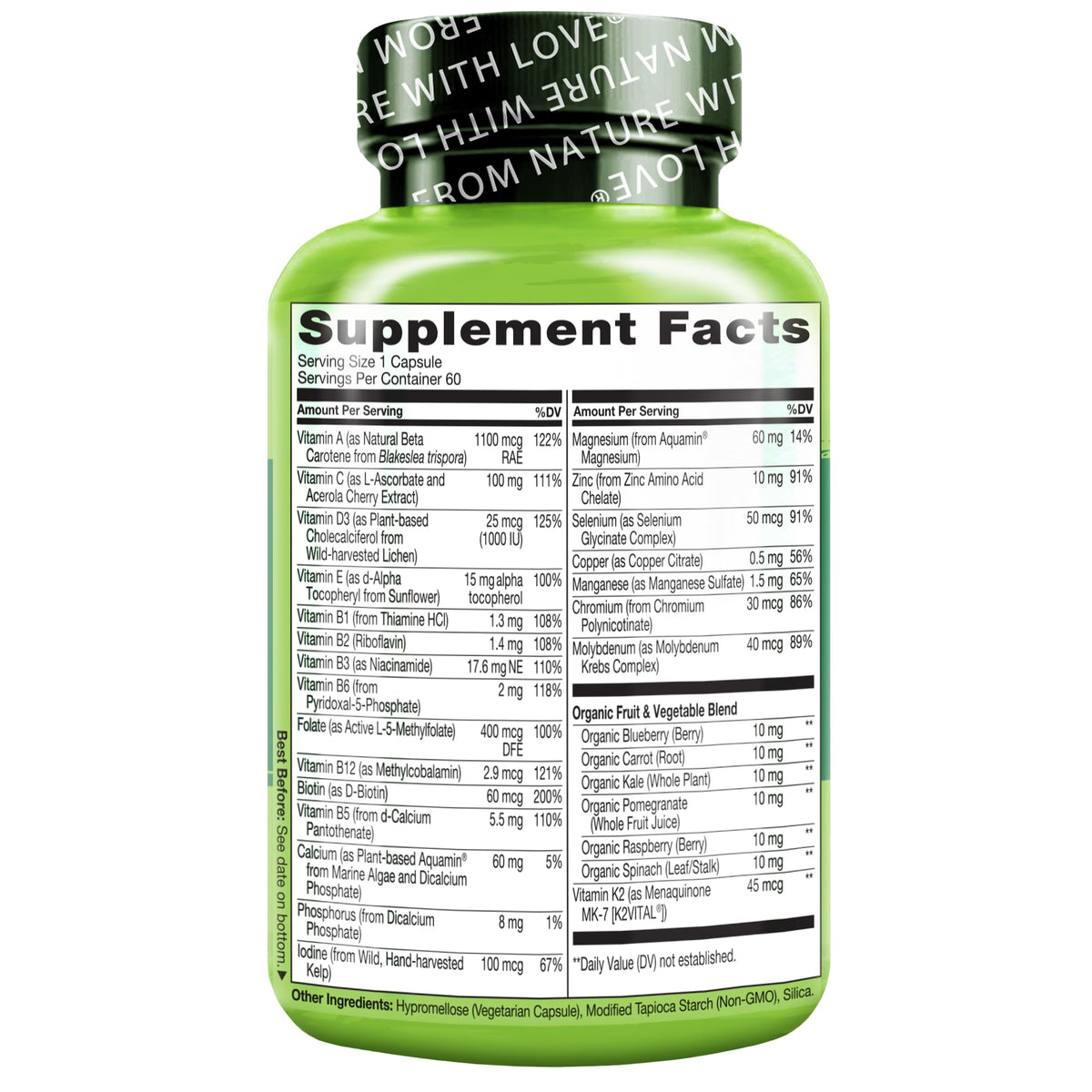 NATURELO Mens Multivitamins for Men 50+ - One Daily Multivitamin for Men with Vitamins, Minerals & Organic Whole Foods NATURELOBuy Supplements Australia