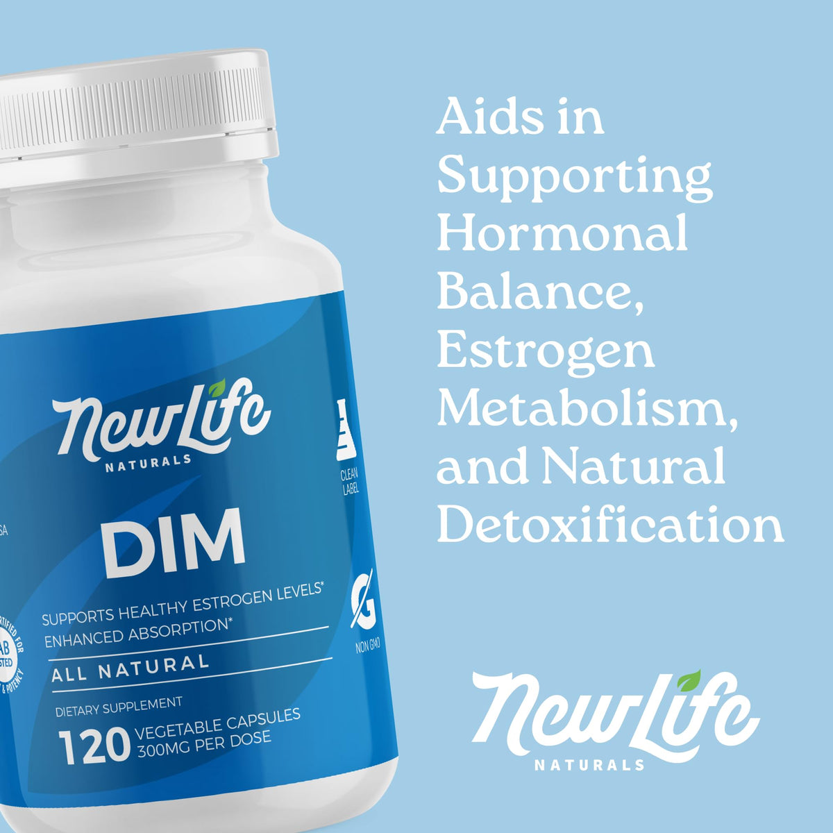 NewLife Naturals DIM Supplement 300mg for Women & Men - Hormonal Acne, Estrogen Balance Pills, Post Menopause Relief | Healthy Estrogen Level | Hormonal Balance - Bioperine | PCOS - 60 Day Supply NewLife NaturalsBuy Supplements Australia