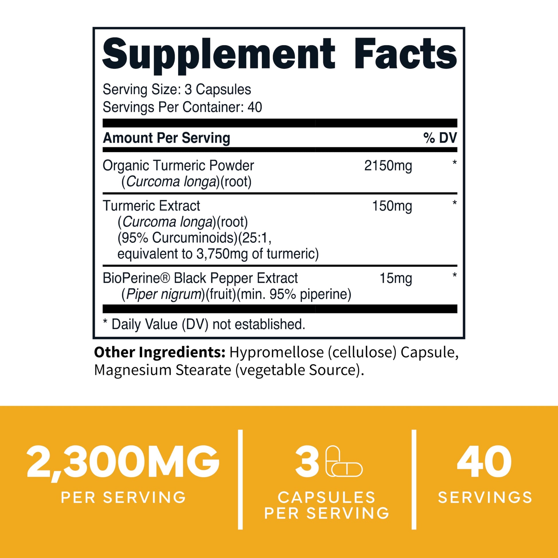 Type Zero Turmeric with Bioperine (120 Capsules) (2300mg per Serving) - GMO Free, Gluten Free, 3rd Party Tested Type ZeroBuy Supplements Australia