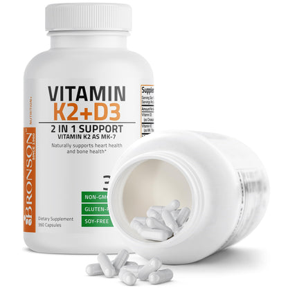 Bronson Vitamin K2 (MK7) with D3 Supplement Non-GMO Formula 5000 IU Vitamin D3 BronsonBuy Supplements Australia