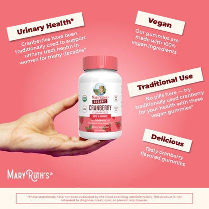 MaryRuth Organics Organic Cranberry Gummies - 500mg Supplement | Urinary Tract Health for Women | with D Mannose | Traditional Use MARYRUTH'S canada supplements