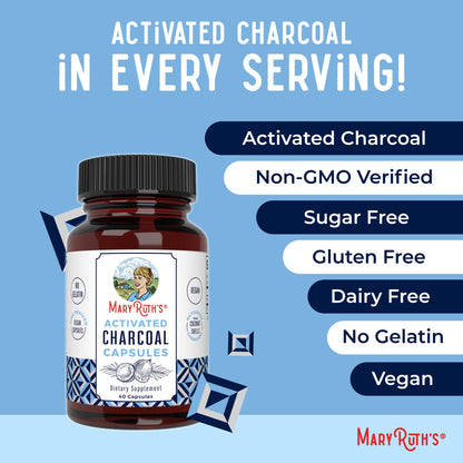 MaryRuth Organics Activated Charcoal Capsules | Substance Adsorption | Derived from Coconut Shells | Vegan Capsules from Pine Trees | Non-GMO | Gluten Free | 40 Count MARYRUTH'SBuy Supplements Australia
