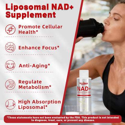 Vervidora Liposomal NAD+ Supplement, NAD+ Liquid Supplement with High Absorption for Anti-Aging, Cellular Health, Enhance Focus, Energy&Metabolism Support, Liposomal NAD+ Supplements for Women& Men VervidoraBuy Supplements Australia