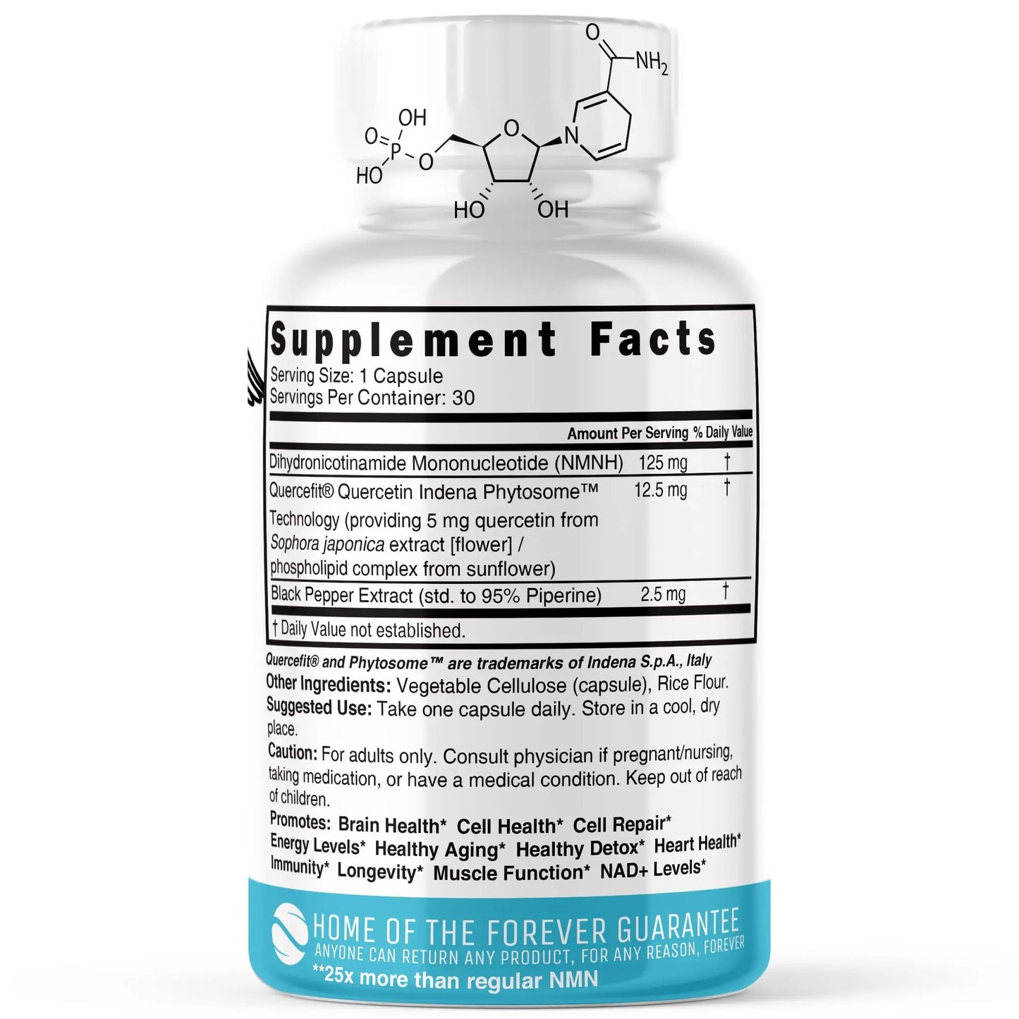 Nature's Fusions NMNH with Piperine & Quercetin - Boost NAD+ with Dihydronicotinamide Mononucleotide (30 Capsules) Nature's FusionsBuy Supplements Australia