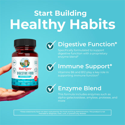 MaryRuth Organics Digestive Enzymes | Up to 2 Month Supply | Vegan Digestive Health Aid and Gut Health Enzyme Complex | Over 12 Enzymes | Vitamins B6 & B12 MARYRUTH'SBuy Supplements Australia