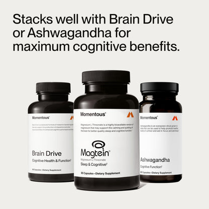 Momentous Magtein Magnesium L-Threonate - Brain & Rest Support Supplement - Boosts Cognitive Function & Sleep Quality