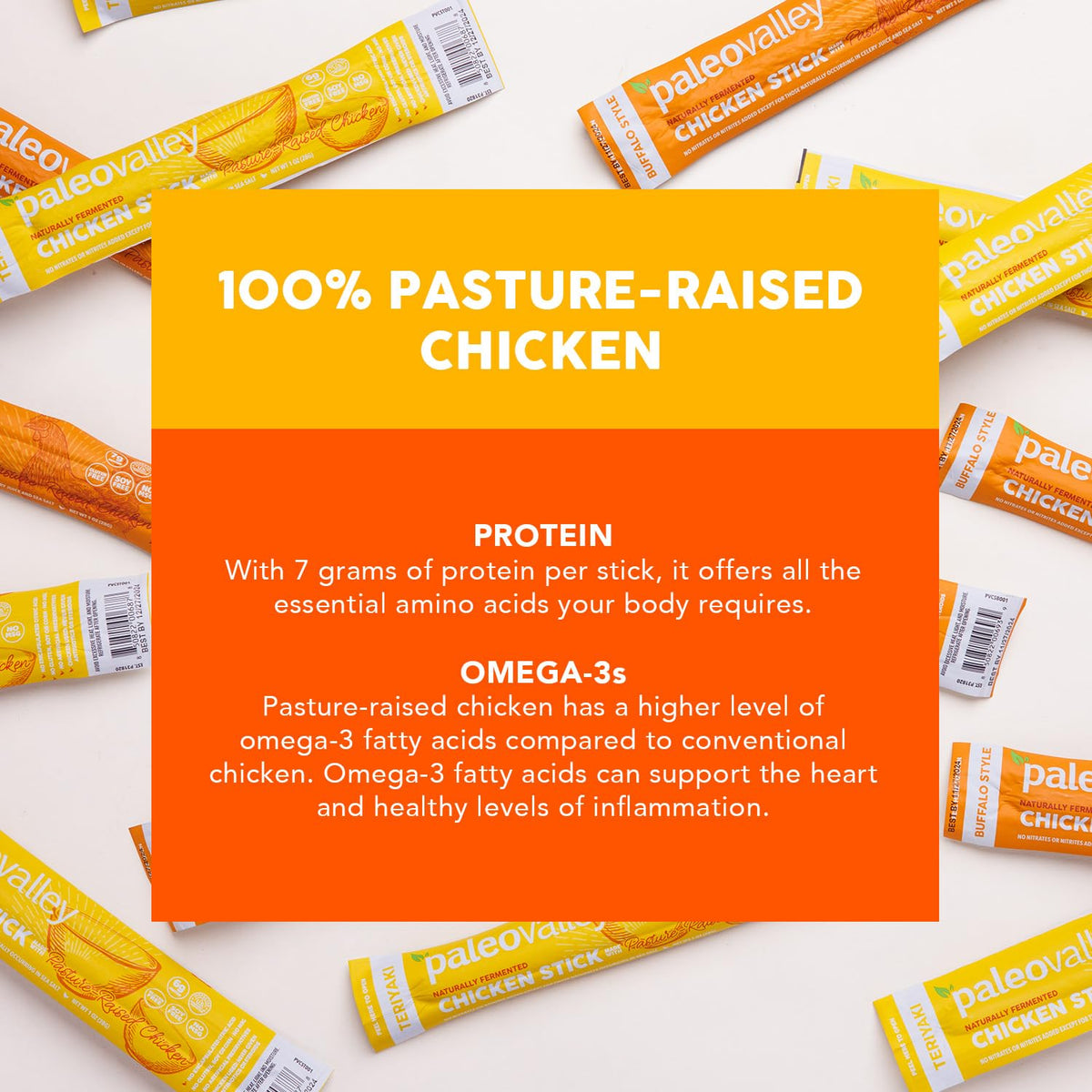 Paleovalley Pasture-Raised Chicken Sticks – 10 Pack – 7g Protein per Stick – Keto-Friendly, Paleo, Gluten-Free, Nitrate-Free – On-the-Go Snack (10 Pack, Buffalo) PaleovalleyBuy Supplements Australia