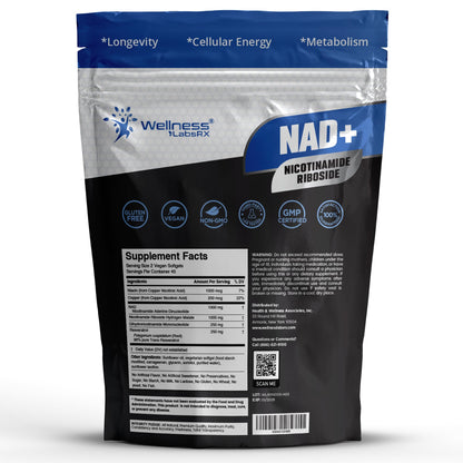 WELLNESS LABSRX NAD+ Supplement - Third-Party Tested NMNH Supplement Softgels, NAD Resveratrol 2500mg NAD Supplements for Anti-Aging, Longevity, and Cellular Health Support - Made in USA WELLNESS LABSRXBuy Supplements Australia