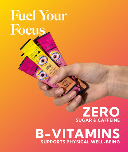 Neutonic Nootropic Focus Blend Powder | Peach Mango & Wild Berry 4 Sticks | Caffeine Free, Zero Sugar | Support Memory, Mental Clarity, Cognitive Function | Boost Focus, Energy, Brain Health NeutonicBuy Supplements Australia