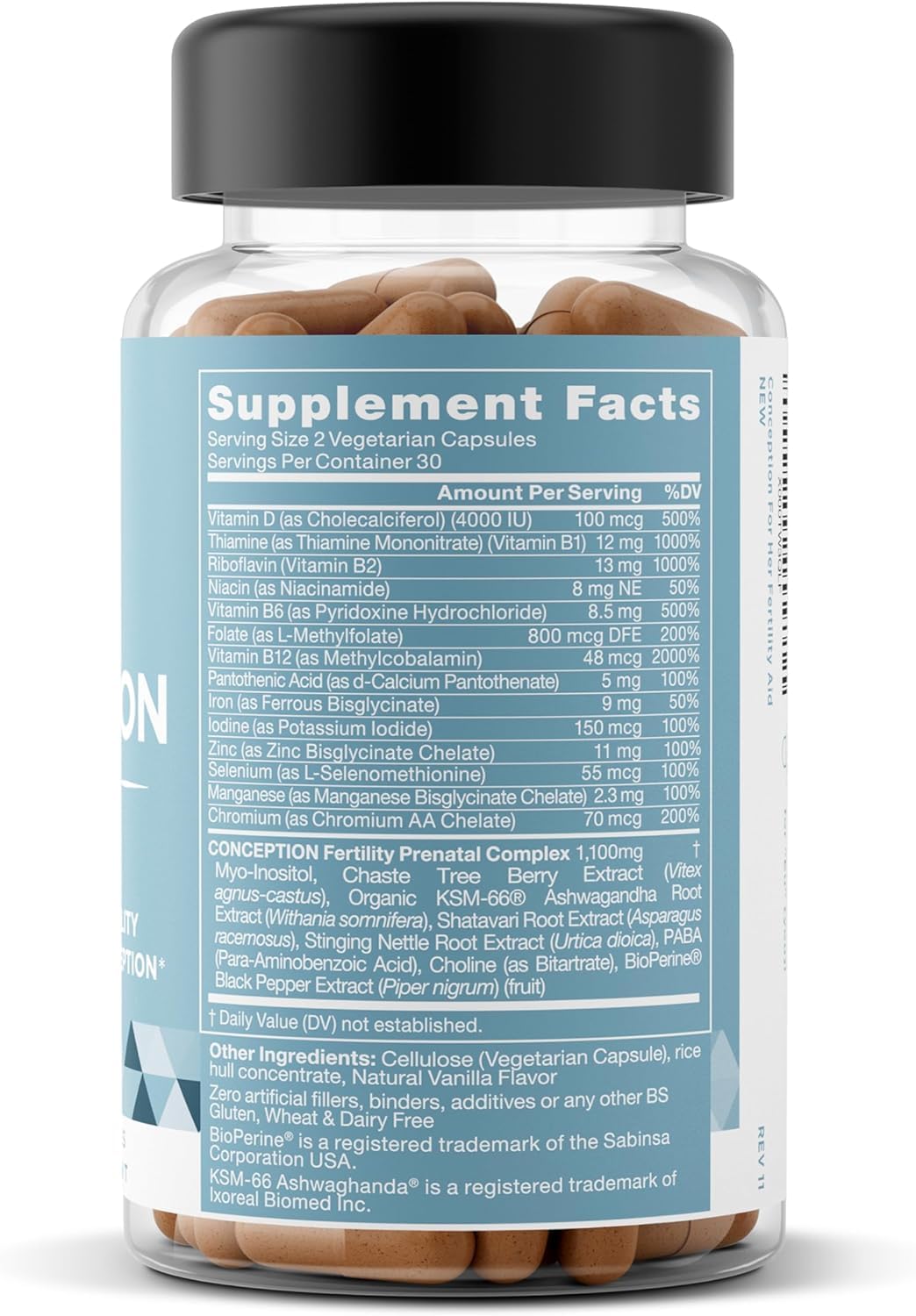 Eu Natural Conception for Her Fertility Supplements for Women - Ovulation, Hormonal Balance & Regular Cycle Support - Myo-Inositol, Folate, Folic Acid & Vitex - 60 Vegetarian Capsules Eu NaturalBuy Supplements Australia