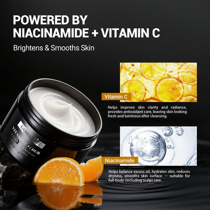 Face, Body & Scalp Scrub, 3-in-1 Gentle Microdermabrasion Exfoliating Scrub with Niacinamide & Vitamin C, Deep Cleansing, Oil Control, Dead Skin Removal, Pore-Refining for Smooth Radiant Skin, 12.3 oz LANGULLCI buy supplements Au