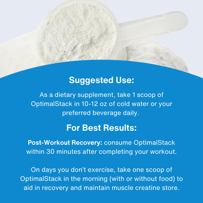 OptimalStack Creatine Monohydrate, HMB, & Vitamin D3 Stack | with Creapure Creatine, Clinical Dosage of myHMB, and Vitamin D3 | NSF for Sport Certified | Unflavored, 30 Servings OptimalAminoBuy Supplements Australia