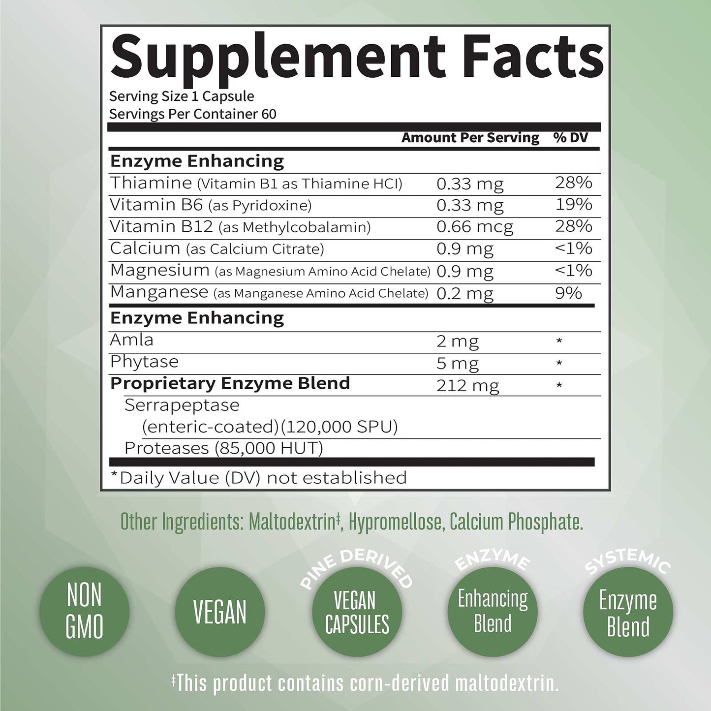 MaryRuth Organics Serrapeptase Enzymes Capsules | Up to 2 Month Supply | Enzyme Supplement for High Potency Sinus Relief Pills| Tissue Health and Cellular Health | Vegan | Gluten Free | 60 Count MARYRUTH'SBuy Supplements Australia