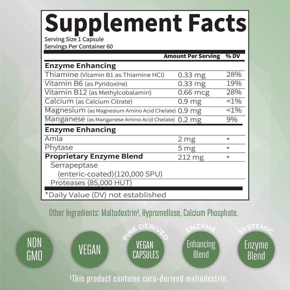 MaryRuth Organics Serrapeptase Enzymes Capsules | Up to 2 Month Supply | Enzyme Supplement for High Potency Sinus Relief Pills| Tissue Health and Cellular Health | Vegan | Gluten Free | 60 Count MARYRUTH'SBuy Supplements Australia