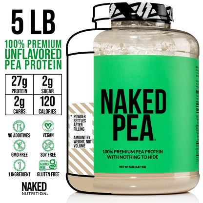 NAKED Pea - 5LB 100% Pea Protein Powder from North American Farms - Unflavored NAKEDBuy Supplements Australia
