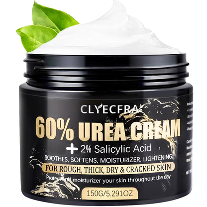 Clyecfra 60% Urea Cream with 2% Salicylic Acid, Urea Cream 60 Percent for Feet & Hands- Maximum Strength Moisturizer for Rough, Dry, Thick & Cracked Skin, Callus Remover, Deep Hydration, 150g Clyecfra buy supplements Au
