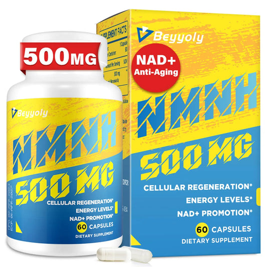 NMNH (NMN Supplement Alternative) NAD Supplements for Anti Aging, Energy, Immune, Focus (Dihydronicotinamide Mononucleotide) 500mg, to Boost NAD+ Levels As We Age, Pure Organic - 60 Capsules BeyyolyBuy Supplements Australia