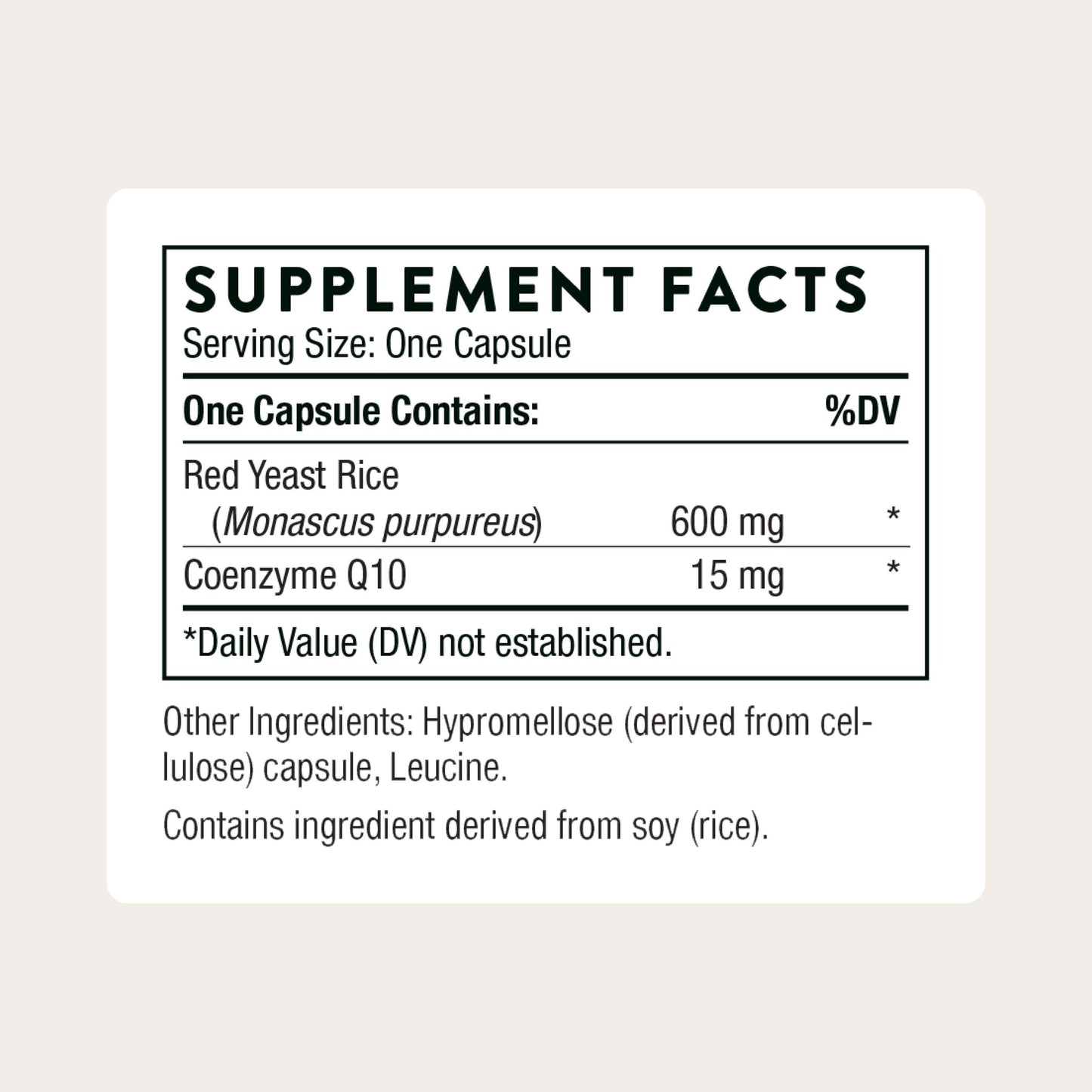 THORNE - Red Yeast Rice + CoQ10 - Maintain Healthy Cholesterol Levels & Supports Cardiovascular Health - Added Antioxidant Support* - Gluten-Free, Dairy-Free - 120 Servings THORNEBuy Supplements Australia