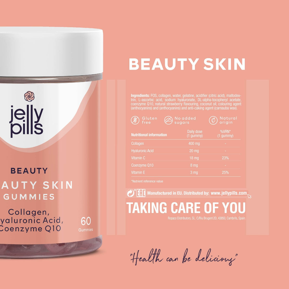 Jelly Pills® Hydrolyzed Collagen Gummies with Hyaluronic Acid and Coenzyme Q10 Jelly PillsBuy Supplements Australia