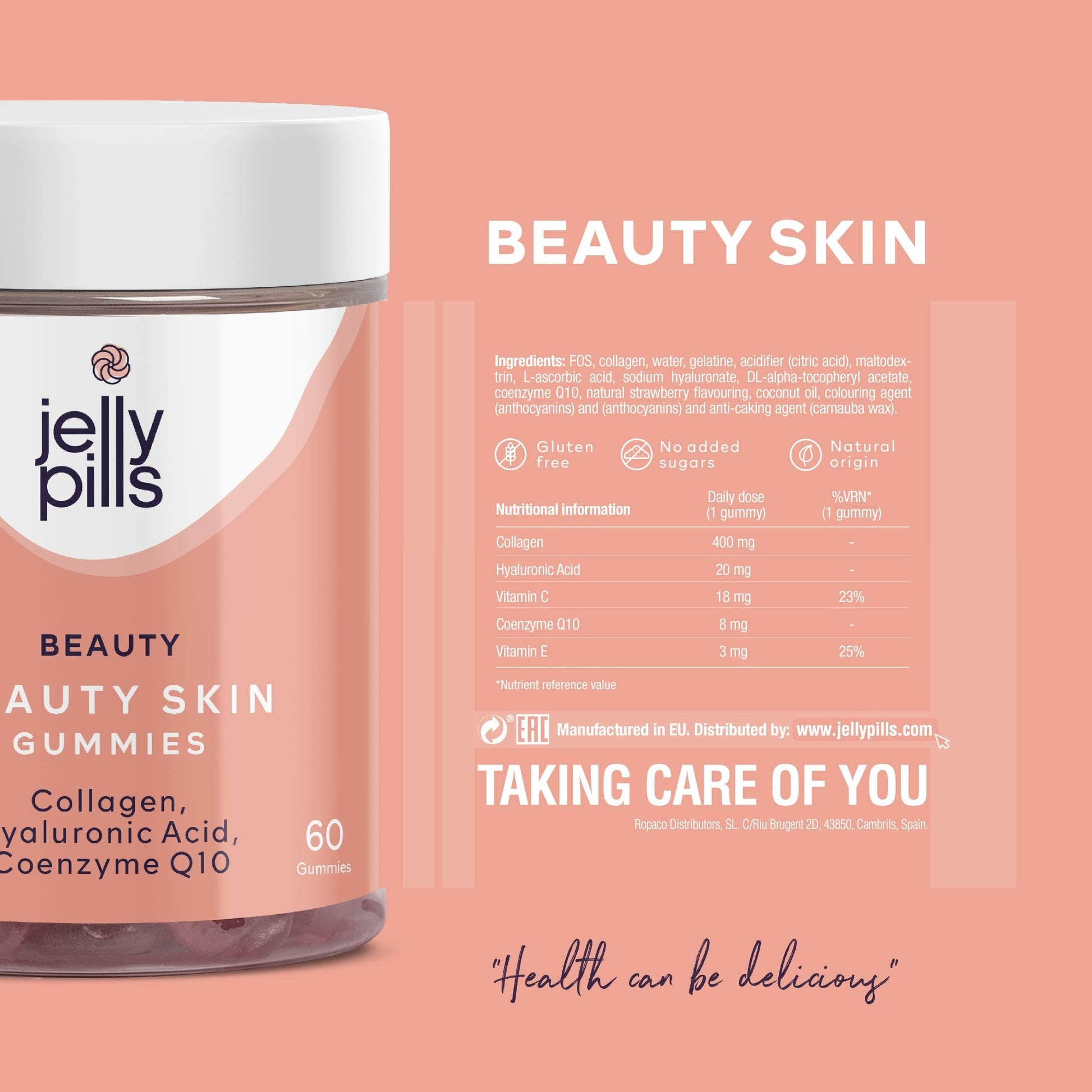Jelly Pills® Hydrolyzed Collagen Gummies with Hyaluronic Acid and Coenzyme Q10 Jelly PillsBuy Supplements Australia