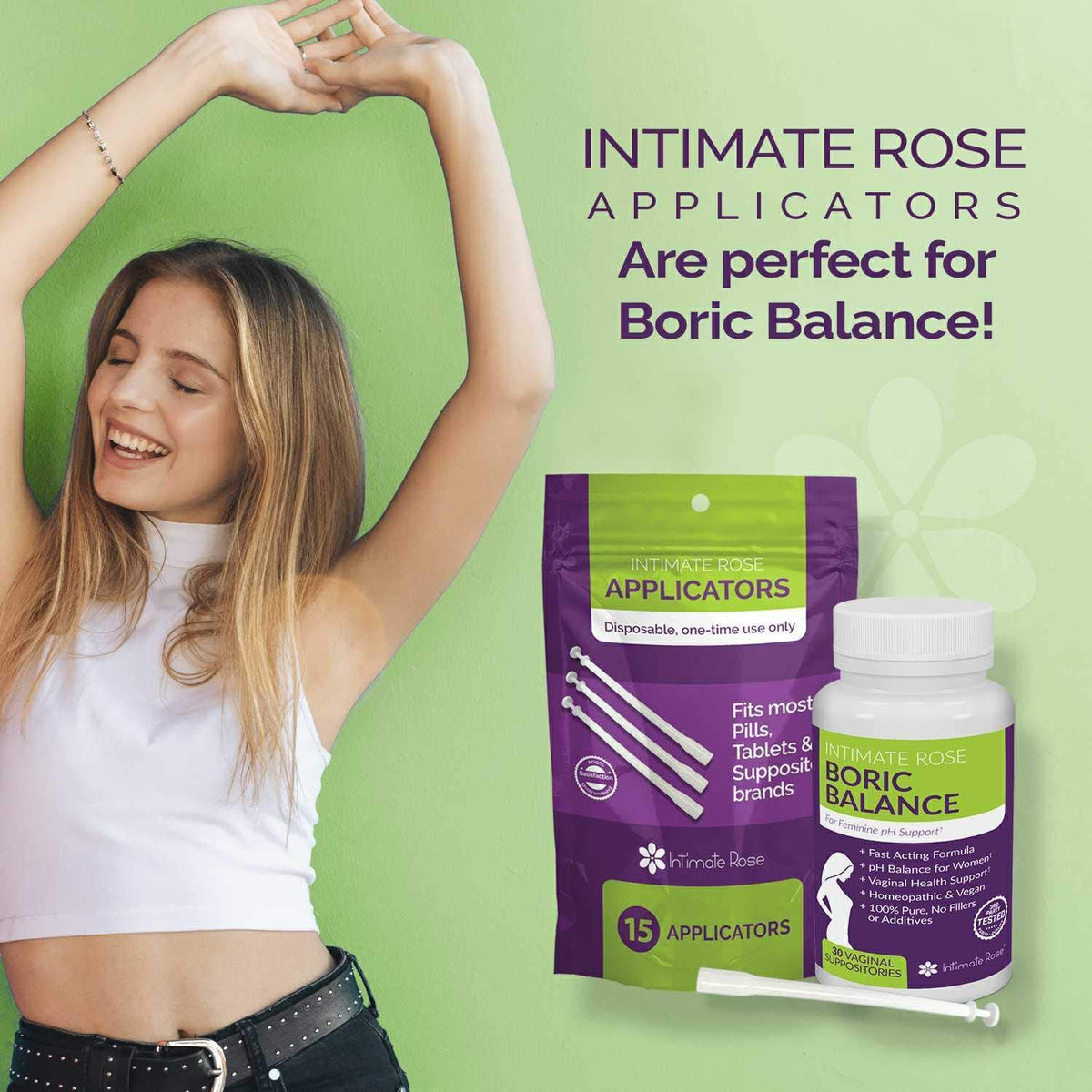 Intimate Rose 45 Count Vaginal Suppository Applicator - Fits Most Boric Acid Suppositories & Vaginal Suppository - Individually Wrapped Suppositories Applicators from Intimate RoseBuy Supplements Australia