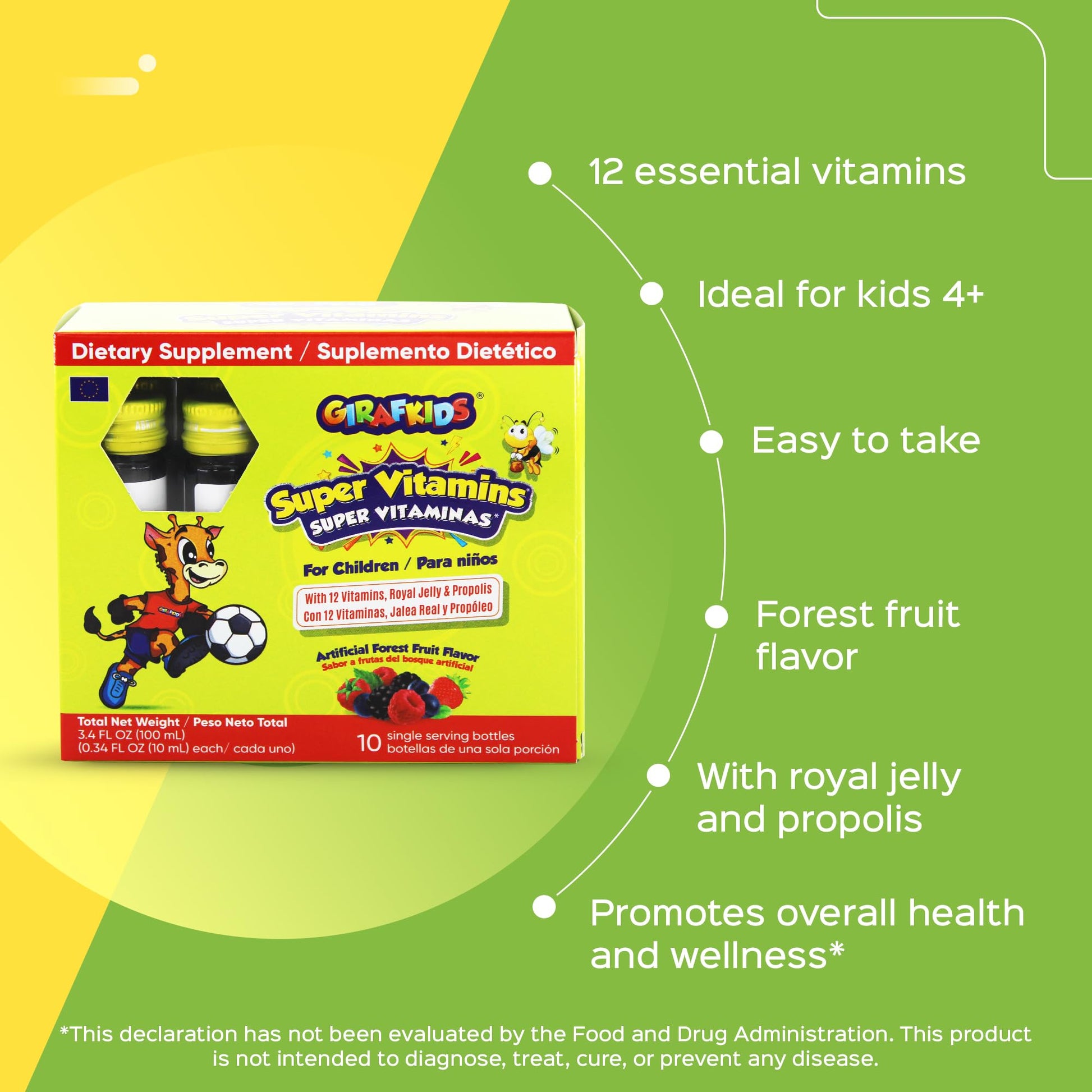 GirafKids Multivitamin Syrup + Super Vitamins Liquid Bundle for Kids Ages 4+ | Omega-3, Beta Glucan, Royal Jelly & Propolis | PHARMADELBuy Supplements Australia