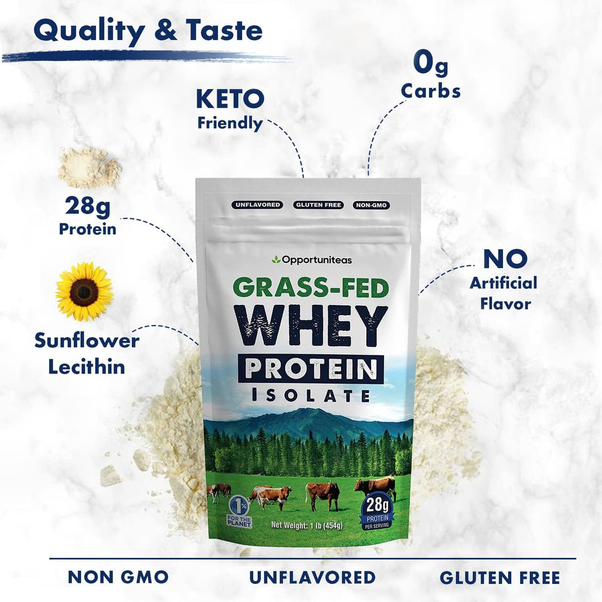 Opportuniteas Grass Fed Whey Protein Isolate Powder - Unflavored Whey Protein Isolate OpportuniteasBuy Supplements Australia