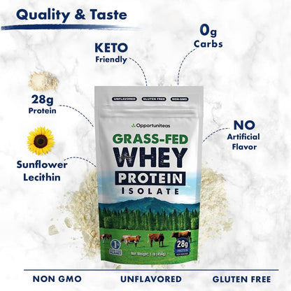 Opportuniteas Grass Fed Whey Protein Isolate Powder - Unflavored Whey Protein Isolate OpportuniteasBuy Supplements Australia