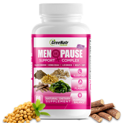 GreeNatr Menopause Supplements for Women - Perimenopause Supplements Women with Dong Quai & Black Cohosh for Menopause Hot Flashes - Menopause Support for Sleep Quality & Hormone Balance - 60 Caps GreeNatrBuy Supplements Australia