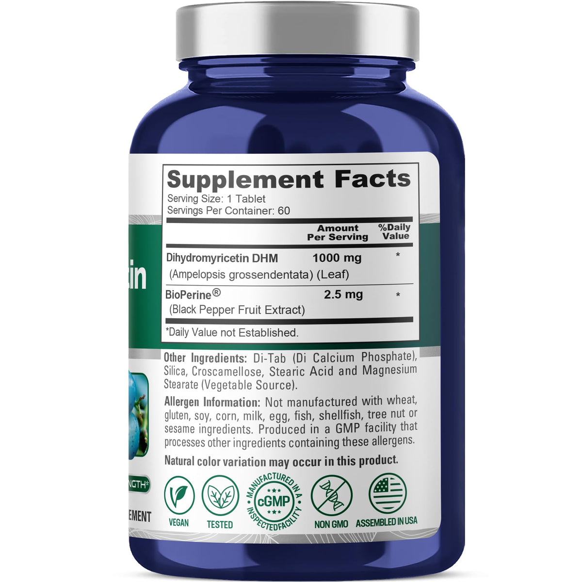 NusaPure Dihydromyricetin (DHM) 1,000mg 60 Veggie Tablets (No GMO & 100% Vegetarian) NusaPureBuy Supplements Australia