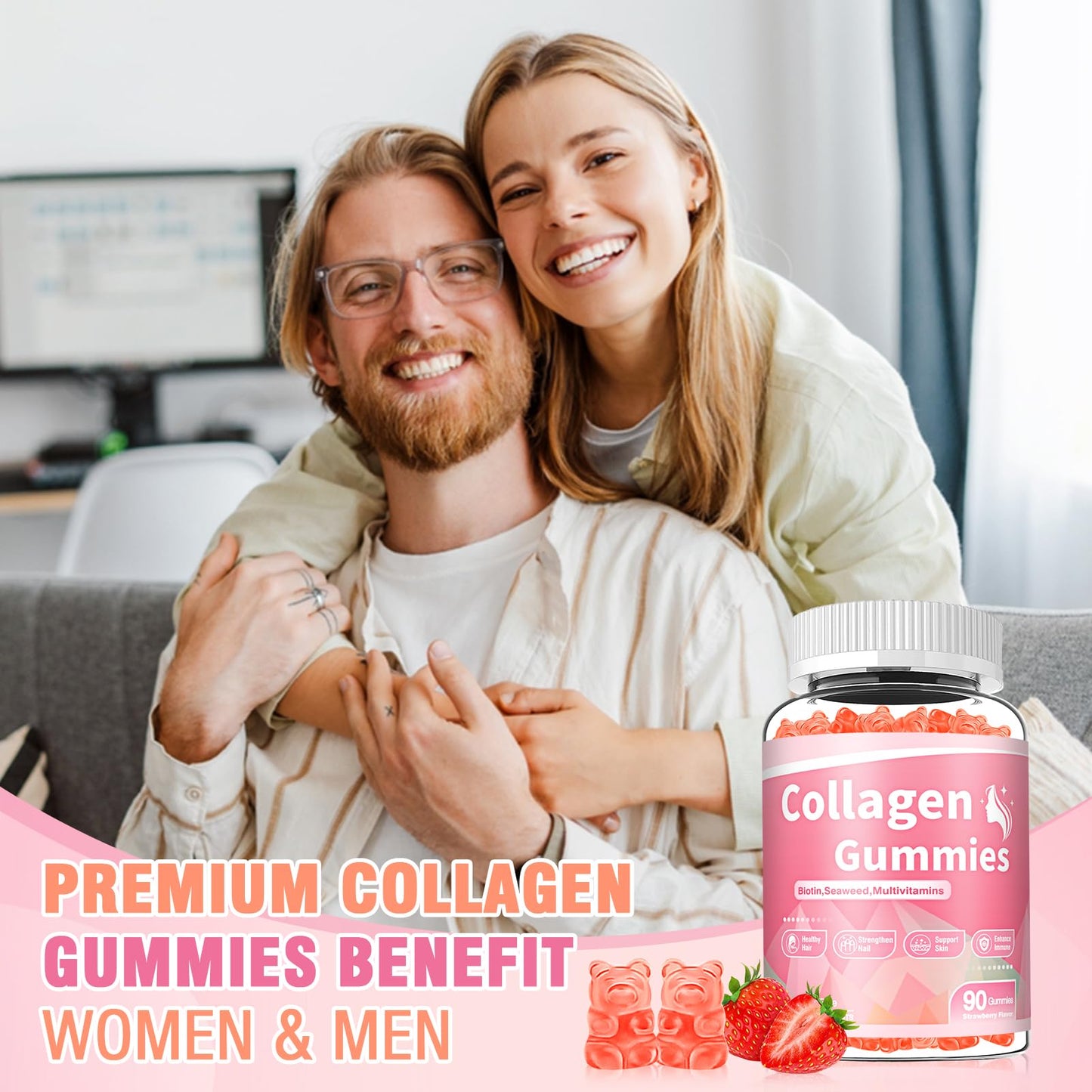 WyuuKi 180 Count Collagen Gummies Collagen Protein Type I II III V X with Biotin Vitamin C A B D E Keratin Hyaluronic Acid for Hair Skin Nails Joint Immune Digestion Women Men Sugar Free Strawberry WyuuKi buy supplements Au