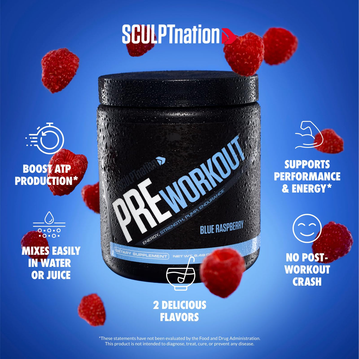 Sculpt Nation by V Shred PreWorkout - Premium Pre Workout Powder with Amino Acids Sculpt NationBuy Supplements Australia