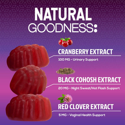 Menopause Supplement Gummies - 3 Billion CFU Women's Probiotics - Advanced Menopause Relief Formula for Women with Black Cohosh & Red Clover - Mild Hot Flashes & Night Sweats Support - 60 Gummies Nature's NutritionBuy Supplements Australia
